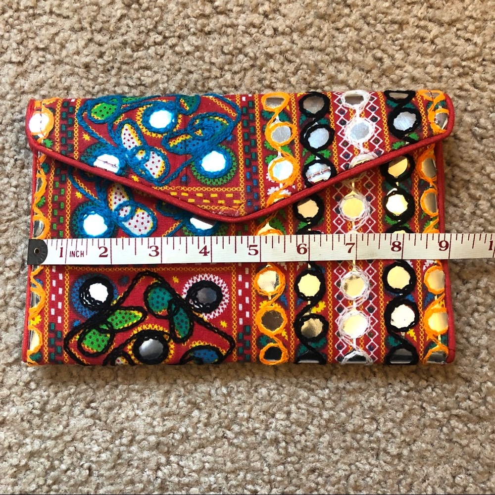 Boho/Ethnic Handmade Clutch Crossbody Bag - Picture 5 of 6